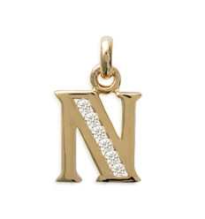 Pendentif plaqué or 750 3 microns et oxyde de zirconium