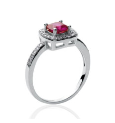 Bague argent massif 925 rhodié et oxyde de zirconium micro serti