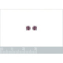 Boucles d'oreilles clous puces femme 4 mm - Marie - argent massif - cristal rose