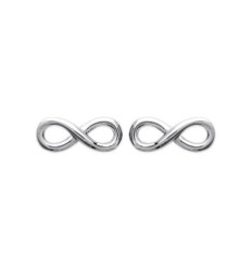 Boucles d'oreilles clous puces symbole infini 10 mm - Lou - argent 925 rhodié