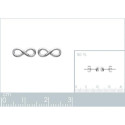 Boucles d'oreilles clous puces symbole infini 10 mm - Lou - argent 925 rhodié