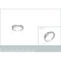 Bague argent massif 925 rhodié et oxyde de zirconium