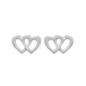 Boucles d'oreilles clous puces coeurs 7 mm femme - Anna - argent 925 rhodié