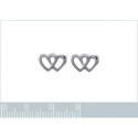 Boucles d'oreilles clous puces coeurs 7 mm femme - Anna - argent 925 rhodié
