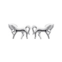 Boucles d'oreilles clous tiges chevaux de dressage 9 mm - Romy - argent 925