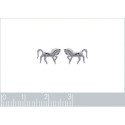 Boucles d'oreilles clous tiges chevaux de dressage 9 mm - Romy - argent 925