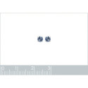 Boucles d'oreilles tige puces clous 3 mm - Lena - argent massif - cristal bleu