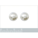 Boucles d'oreilles puces femme imitation Perles 12 mm Plaqué Or 750 tiges