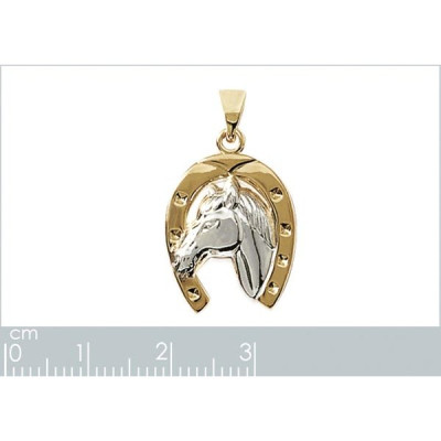 Pendentif plaqué or 750 3 microns bicolore