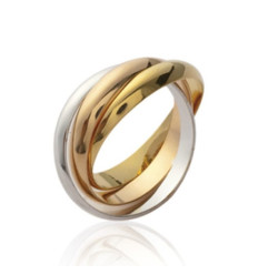 Bague plaqué or 750 3 microns bicolore