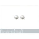 Boucles d'oreilles Perles d'imitation puces boule 6 mm Plaqué or 750 femme
