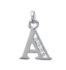 Pendentif argent massif 925 rhodié et oxyde de zirconium