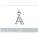 Pendentif argent massif 925 rhodié et oxyde de zirconium