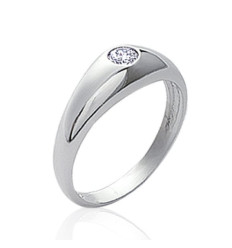 Bague argent massif 925 rhodié et oxyde de zirconium
