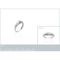 Bague argent massif 925 rhodié et oxyde de zirconium