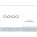 Boucles d'oreilles puces 10 mm symbole infini zircons - Cleo - argent 925 rhodié