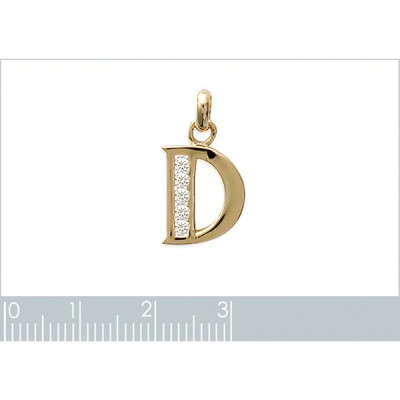 Pendentif plaqué or 750 3 microns et oxyde de zirconium