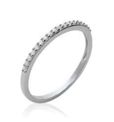 Bague argent massif 925 rhodié et oxyde de zirconium