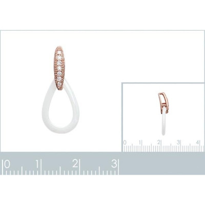 Pendentif plaqué or 750 3 microns rose oxyde de zirconium et céramique