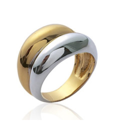 Bague plaqué or 750 3 microns bicolore