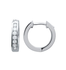 Créoles argent 925 rhodié et oxyde de zirconium micro serti