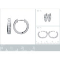 Créoles argent 925 rhodié et oxyde de zirconium micro serti
