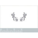 Boucles d'oreilles puces fée étoile 14 mm - Sana - argent 925 rhodié - zircons