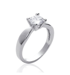 Bague argent massif 925 rhodié et oxyde de zirconium