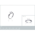 Bague argent massif 925 rhodié et oxyde de zirconium
