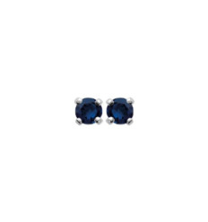 Boucles d'oreilles puces clous 3 mm - Aïda - argent 925 rhodié - pierre bleue