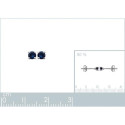 Boucles d'oreilles puces clous 3 mm - Aïda - argent 925 rhodié - pierre bleue