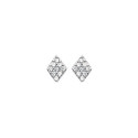 Boucles d'oreilles puces 5 mm losanges - Luce - argent 925 rhodié - zirconium