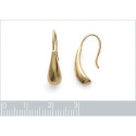 Boucles d'oreilles gouttes Plaqué Or 750 crochets 22mm x 6mm