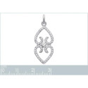 Pendentif argent massif 925 rhodié et oxyde de zirconium
