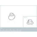 Bague argent massif 925 rhodié
