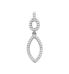 Pendentif argent massif 925 rhodié et oxyde de zirconium micro serti