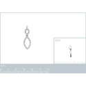 Pendentif argent massif 925 rhodié et oxyde de zirconium micro serti