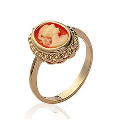 Bague plaqué or 750 5 microns imitation camée
