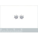 Puces d'oreilles 5 mm clous - Solene - argent 925 rhodié - zircon transparent