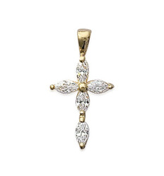 Pendentif plaqué or 750 3 microns et oxyde de zirconium