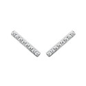 Boucles d'oreilles puces barres 12 mm - Audrey - argent 925 rhodié - zirconium