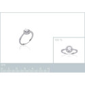 Bague argent massif 925 rhodié et oxyde de zirconium micro serti