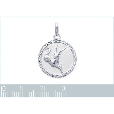 Pendentif argent massif 925 rhodié