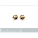 Boucles d'oreilles puces boules dorées 8 mm Plaqué Or jaune 750 femme