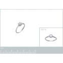 Bague argent massif 925 rhodié et oxyde de zirconium