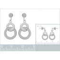 Boucles d'oreilles pendantes doubles cercles 23 mm - Astrid - argent massif 925