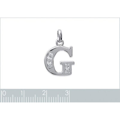 Pendentif argent massif 925 rhodié et oxyde de zirconium