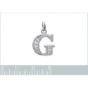 Pendentif argent massif 925 rhodié et oxyde de zirconium