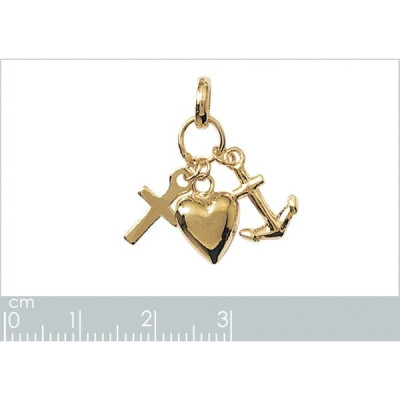 Pendentif plaqué or 750 3 microns