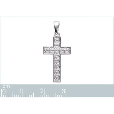 Pendentif argent massif 925 rhodié et oxyde de zirconium micro serti